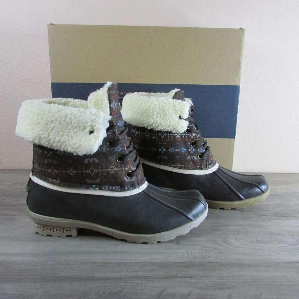 Pendleton Women's 6 Diamond Peak Duck Mid Rain Boot Brown PW2275